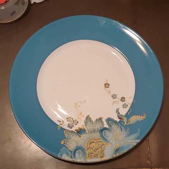 222 Fifth porcelain plate Eliza Teal. CLOSET CLOSING =BENEFITS RESCUE DOGS - Picture 1 of 7